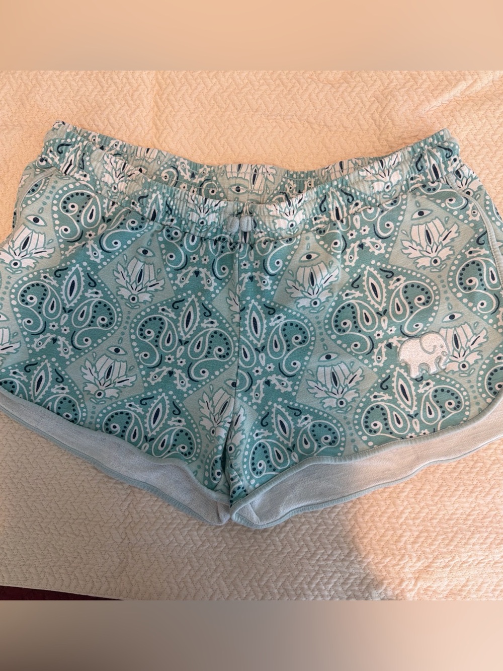 Light Teal Paisley Women's Lounge Shorts